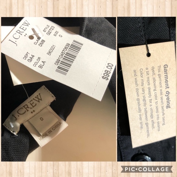 Nwt j crew factory black collared shirt dress sz0 - Picture 7 of 8